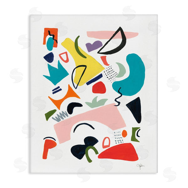 stupell industries Jan Weiss | Funky Shapes Abstract Painting Bold Lively Geometry Wall Art