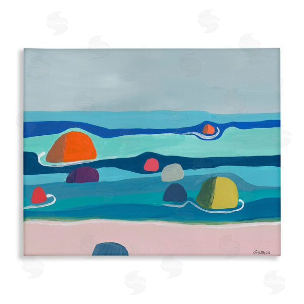 stupell industries Jan Weiss | Modern Floating Beach Buoys Wall Art