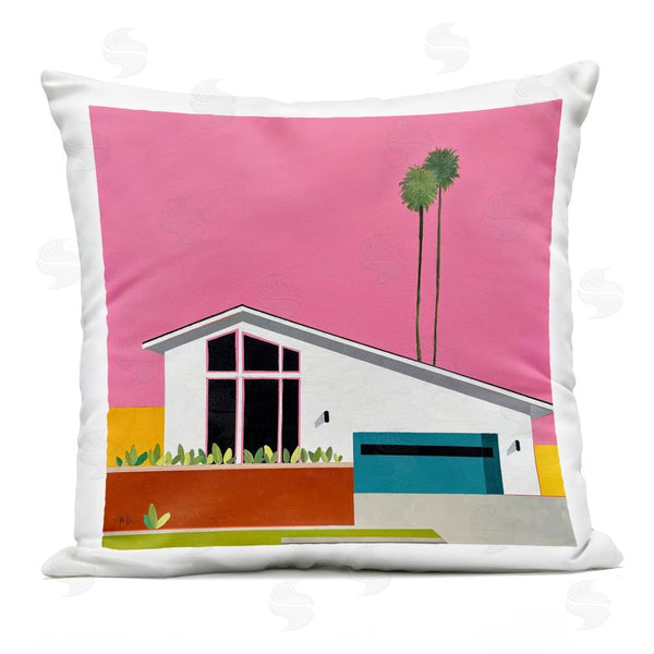 Stupell Industries Jan Weiss | Pink Sunkissed Suburbia Throw Pillow
