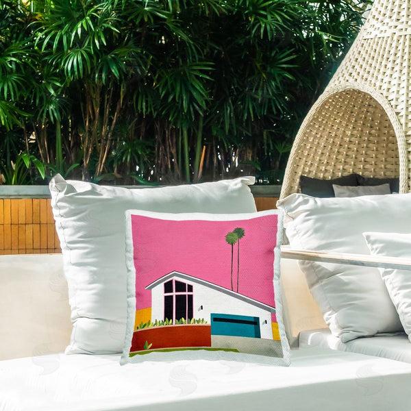 Stupell Industries Jan Weiss | Pink Sunkissed Suburbia Throw Pillow