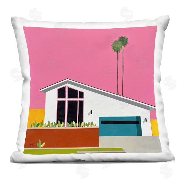 stupell industries Jan Weiss | Pink Sunkissed Suburbia Throw Pillow