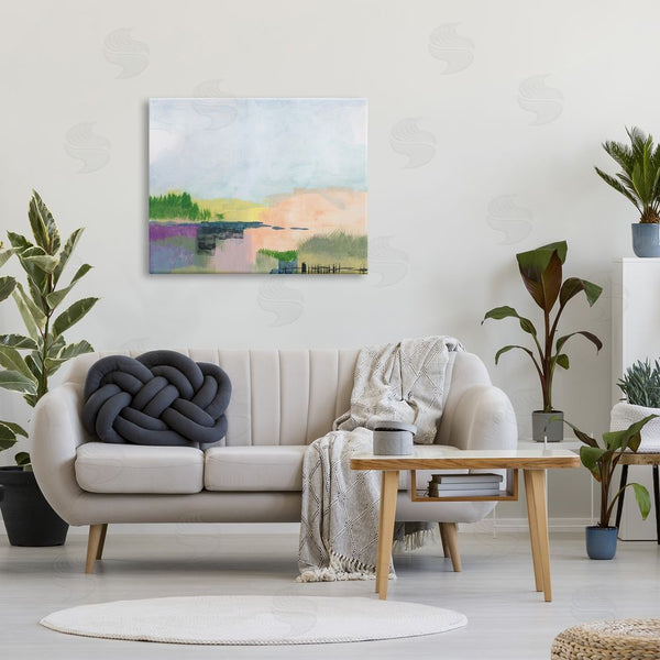 Stupell Industries Jan Weiss | Rural Pastel Landscape Comforting Farmland Hills Scenery Wall Art