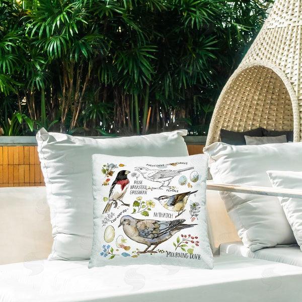 Stupell Industries Jane Maday | Bird Watching Diagram Printed Throw Pillow