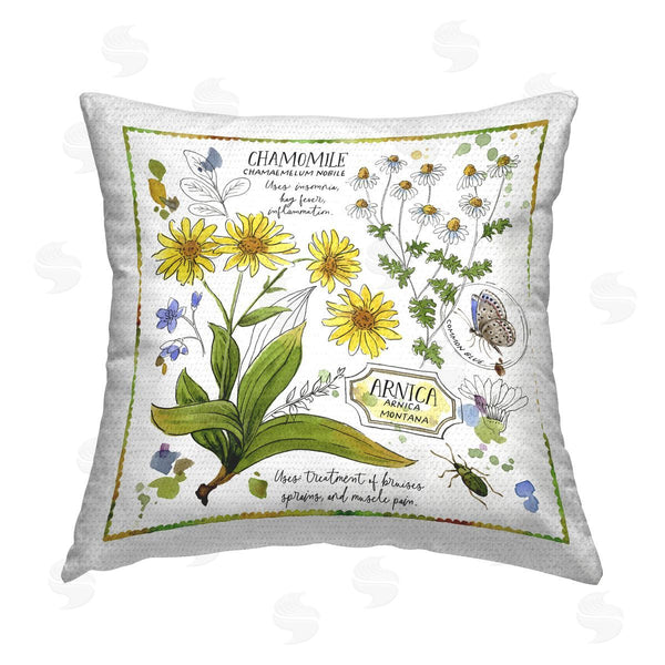Stupell Industries Jane Maday | Chamomile Herb Uses Printed Throw Pillow