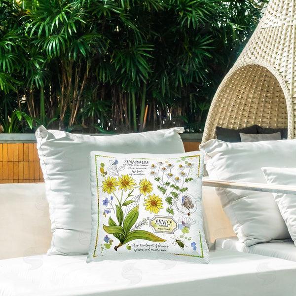 Stupell Industries Jane Maday | Chamomile Herb Uses Printed Throw Pillow