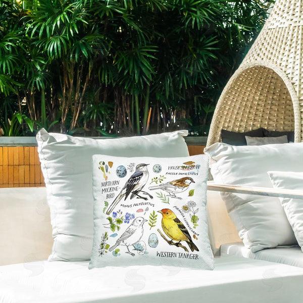 Stupell Industries Jane Maday | Local Bird Diagram Printed Throw Pillow