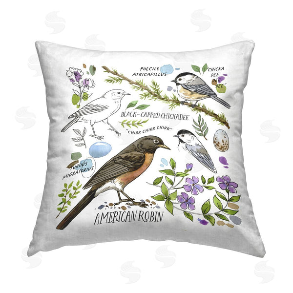 stupell industries Jane Maday | Local Bird Watching Printed Throw Pillow