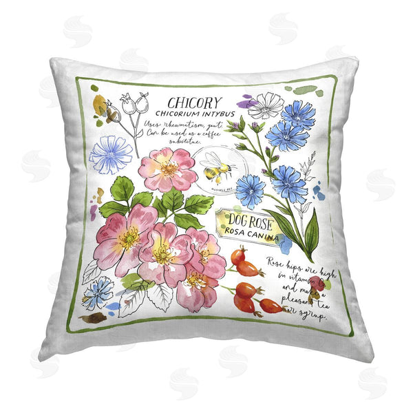stupell industries Jane Maday | Varied Herbs Benefits Printed Throw Pillow