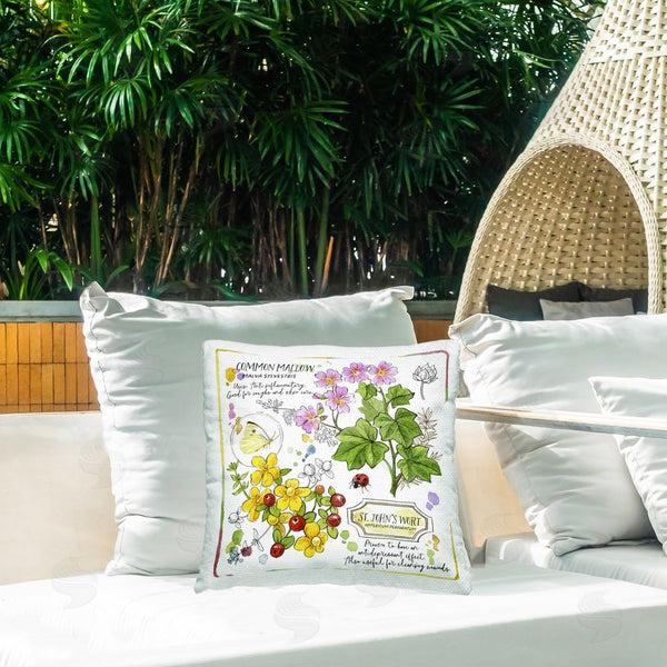 Stupell Industries Jane Maday | Wild Herbs Benefits Printed Throw Pillow