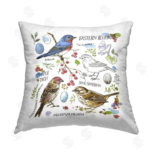 Stupell Industries Jane Maday | Woodland Birds Diagram Printed Throw Pillow
