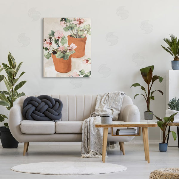 Stupell Industries Jane Slivka | Abstract Potted Flowers Soft Neutral Stair Still Life Wall Art