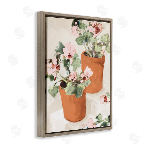 Stupell Industries Jane Slivka | Abstract Potted Flowers Soft Neutral Stair Still Life Wall Art