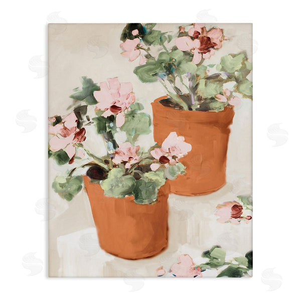stupell industries Jane Slivka | Abstract Potted Flowers Soft Neutral Stair Still Life Wall Art