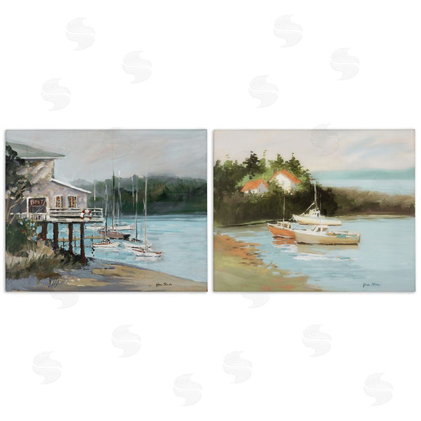 stupell industries Jane Slivka | Boat Lakeshore Landscape Wall Art