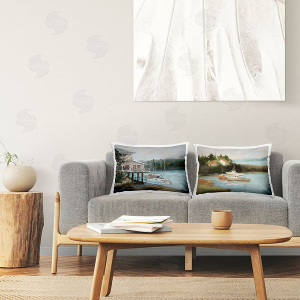 stupell industries Jane Slivka | Boat Lakeshore Landscape
