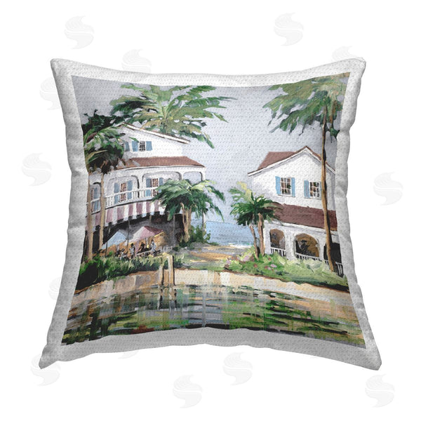 Stupell Industries Jane Slivka | Coastal Bay Cottages Printed Throw Pillow
