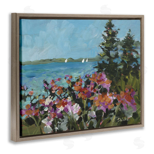 Stupell Industries JANE SLIVKA | Coastal Flowers With Seascape