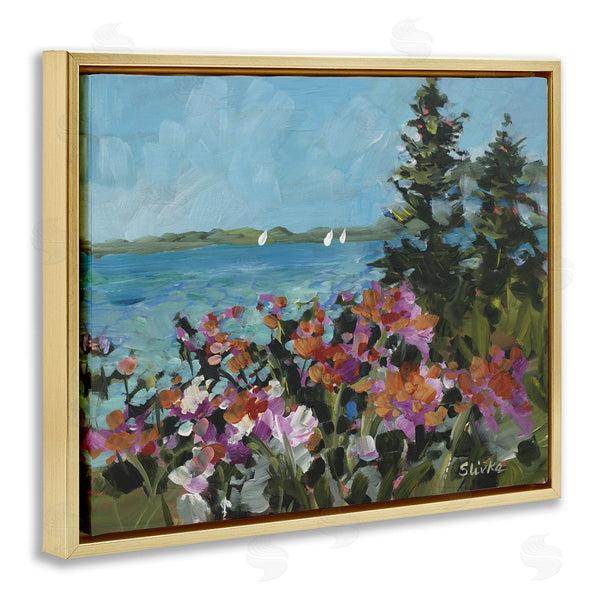 Stupell Industries JANE SLIVKA | Coastal Flowers With Seascape