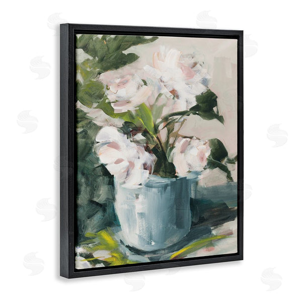 Stupell Industries Jane Slivka | Impressionist Potted Flowers Green Leaves Pink Petals Wall Art