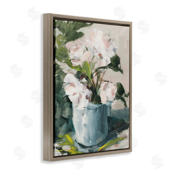 Stupell Industries Jane Slivka | Impressionist Potted Flowers Green Leaves Pink Petals Wall Art