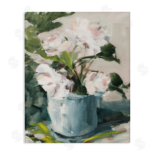 stupell industries Jane Slivka | Impressionist Potted Flowers Green Leaves Pink Petals Wall Art