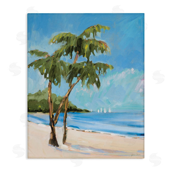 stupell industries Jane Slivka | Palm Trees Beach Landscape Wall Art