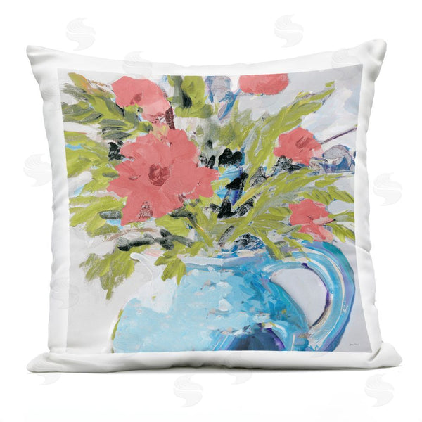 Stupell Industries Jane Slivka | Pink Daisies In Blue Vase Throw Pillow