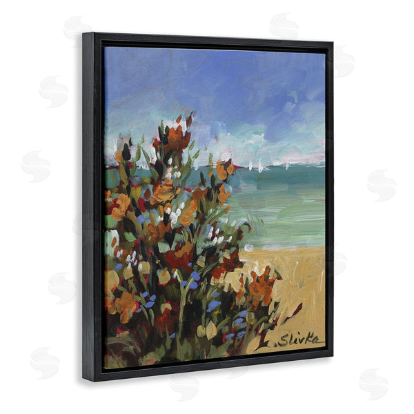 Stupell Industries JANE SLIVKA | Sailboats In Distance With Florals