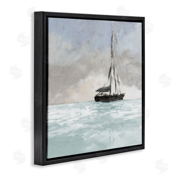 Stupell Industries Jane Slivka | Sailing Boat Navigating Gloomy Skies Icy Seas Outdoors Wall Art