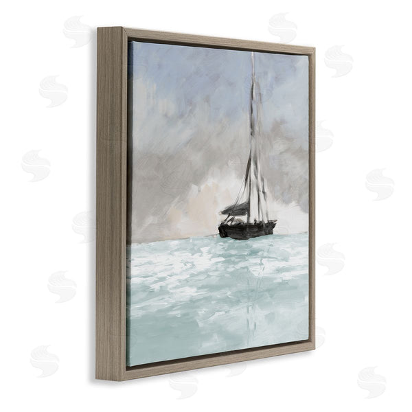 Stupell Industries Jane Slivka | Sailing Boat Navigating Gloomy Skies Icy Seas Outdoors Wall Art