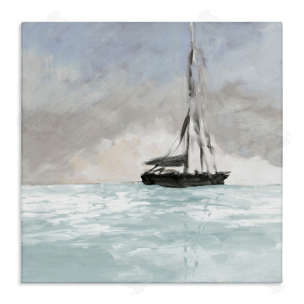 stupell industries Jane Slivka | Sailing Boat Navigating Gloomy Skies Icy Seas Outdoors Wall Art