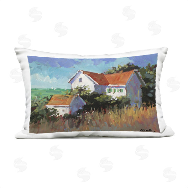 Stupell Industries JANE SLIVKA | Seaside House With Ocean View Printed Throw Pillow
