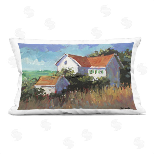 stupell industries JANE SLIVKA | Seaside House with Ocean View Printed Throw Pillow