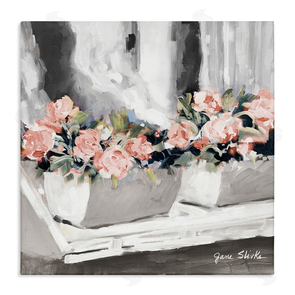 stupell industries Jane Slivka | Soft Pink Roses Abstract Florals on Delicate Edge Wall Art