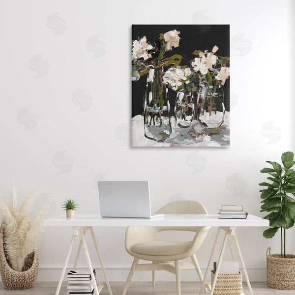 Stupell Industries Jane Slivka | Three Flower Vases On Black Wall Art