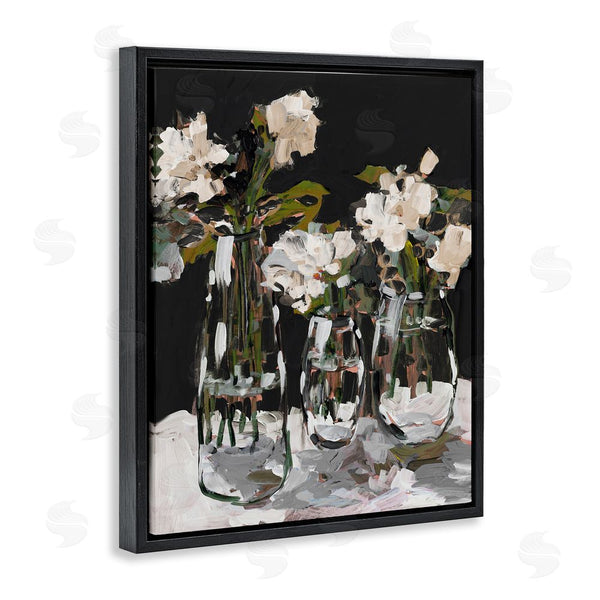 Stupell Industries Jane Slivka | Three Flower Vases On Black Wall Art