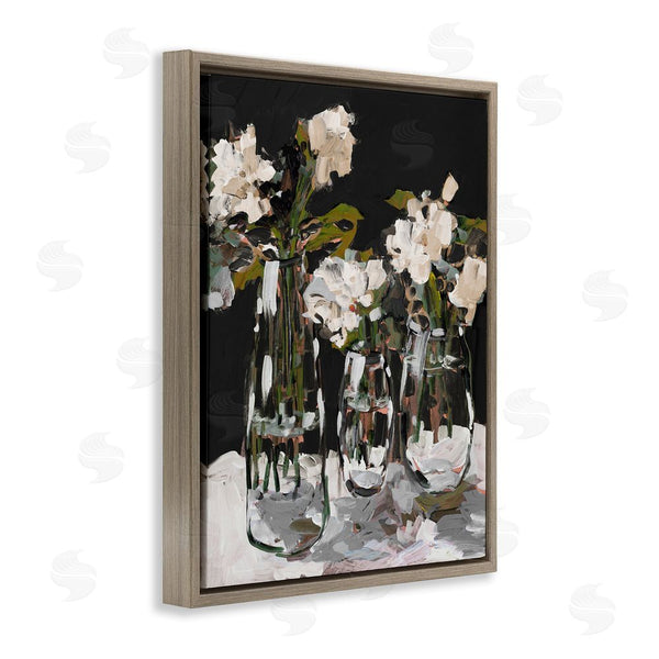 Stupell Industries Jane Slivka | Three Flower Vases On Black Wall Art
