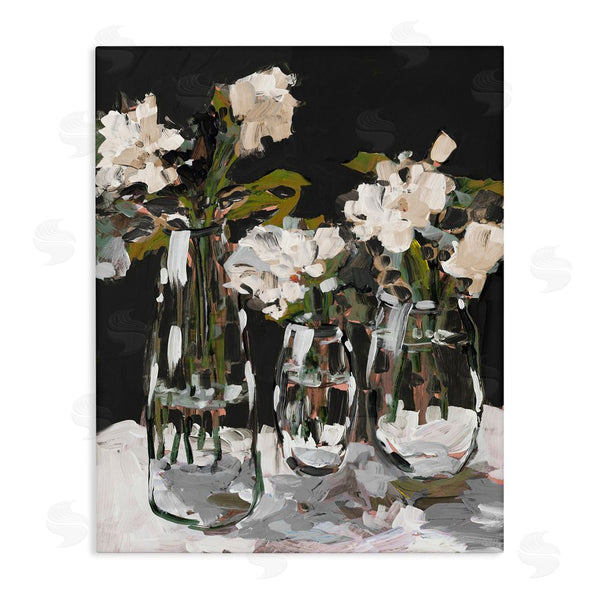 stupell industries Jane Slivka | Three Flower Vases on Black Wall Art