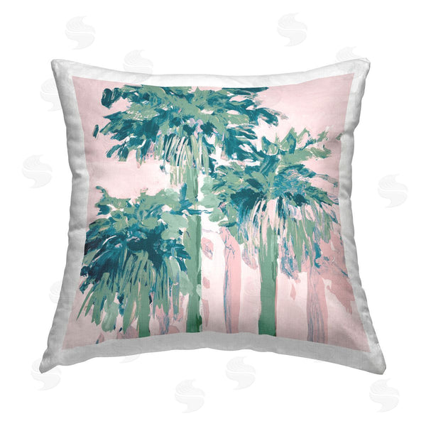 stupell industries Jane Slivka | Three Modern Palm Trees Printed Throw Pillow