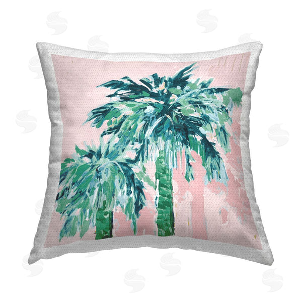 Stupell Industries Jane Slivka | Tropical Palms On Pink Printed Throw Pillow
