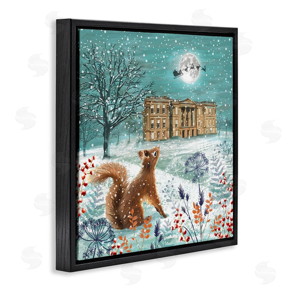 Stupell Industries Jane Sunner | Squirrel Watching Santa Claus Wall Art