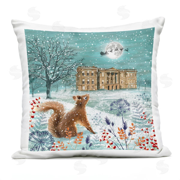 Stupell Industries Jane Sunner | Squirrel Watching Santa Overhead Printed Throw Pillow