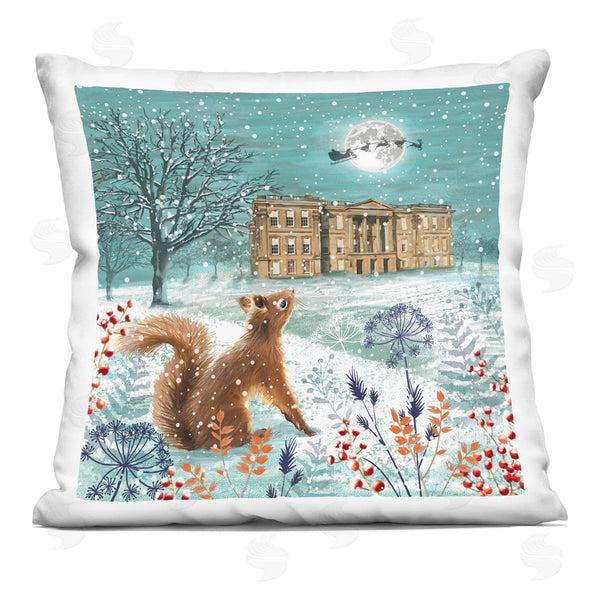 stupell industries Jane Sunner | Squirrel Watching Santa Overhead Printed Throw Pillow