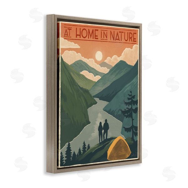 Stupell Industries Janelle Penner | At Home In Nature Phrase Camping Tent Mountains Wall Art