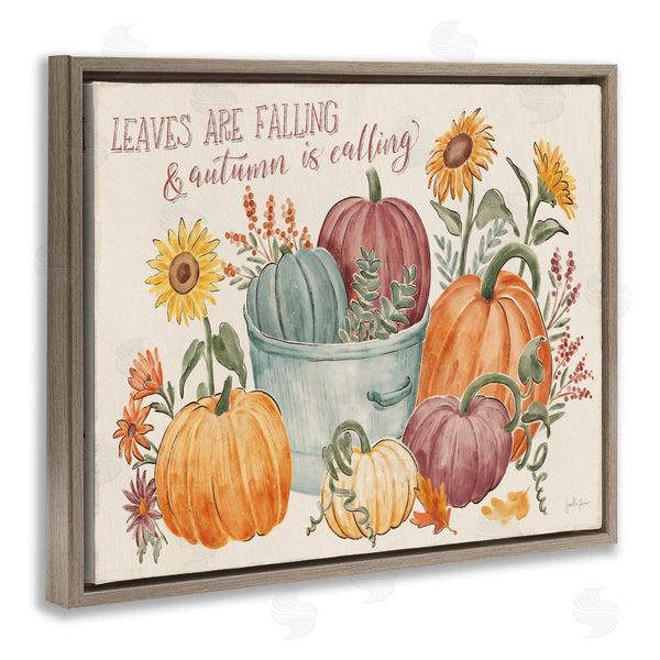 Stupell Industries Janelle Penner | Autumn Is Calling Phrase Various Pumpkins Sunflowers Wall Art