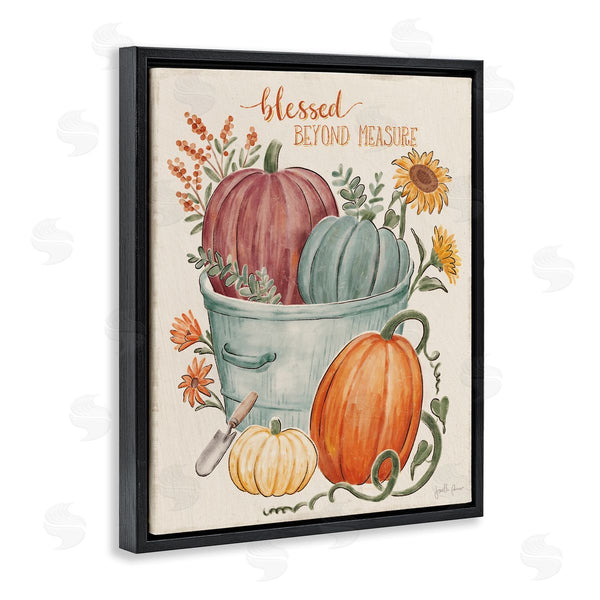 Stupell Industries Janelle Penner | Blessed Beyond Measure Pumpkin Plants Fall Harvest Wall Art