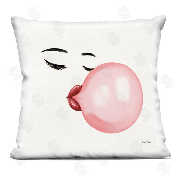 stupell industries Janelle Penner | Blowing Bubble Bold Lips Printed Throw Pillow