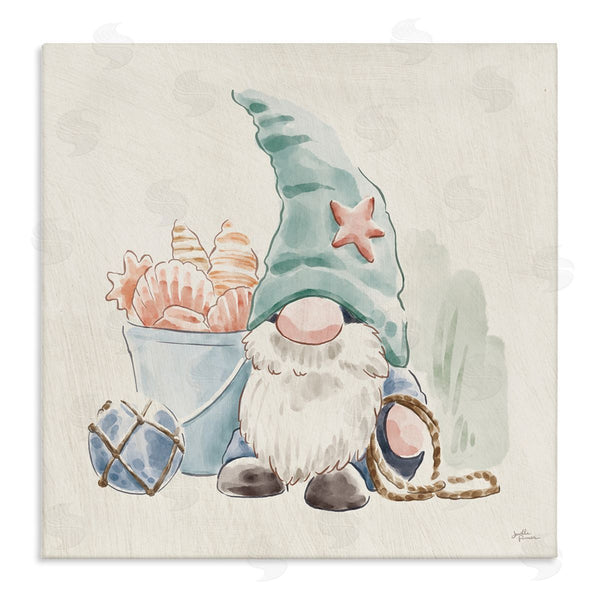 stupell industries Janelle Penner | Fishing Gnome Summertime Starfish Watercolor Illustration Wall Art