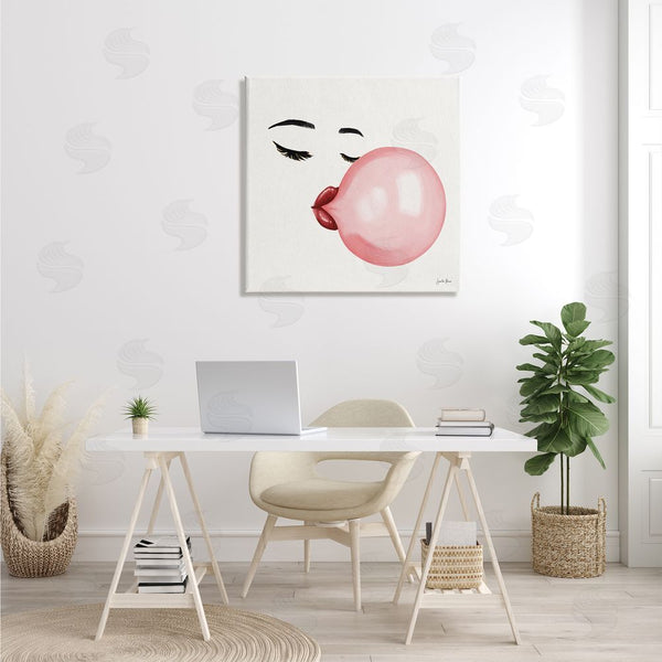 Stupell Industries Janelle Penner | Glamorous Face Blowing Bubble Gum Bold Lips Wall Art