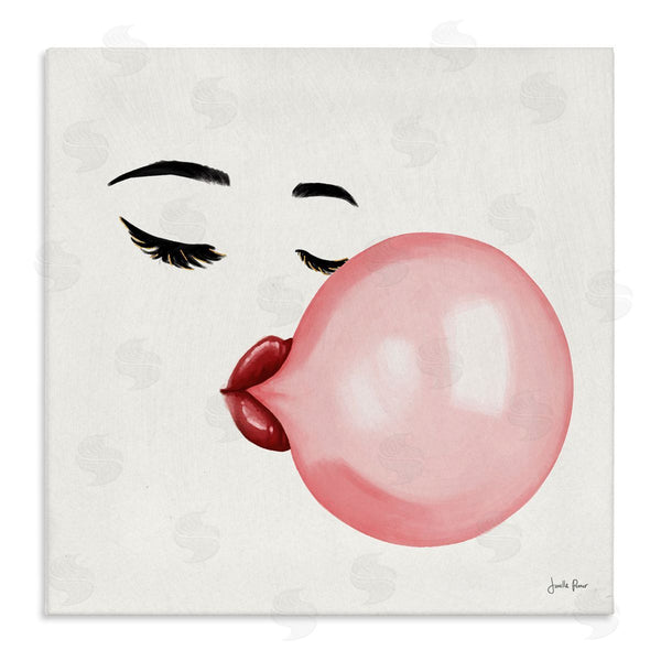 stupell industries Janelle Penner | Glamorous Face Blowing Bubble Gum Bold Lips Wall Art